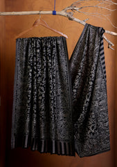 Pashmina Jamawar Ari Work Shawl D#01 - Black