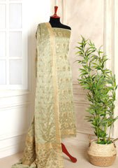 Formals - Fancy Closet - 2 pcs Suit - Satin Silk Jamawar D#07 Pista