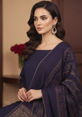 Winter - Meemsey - Noor Jahan - Makhmal 25 - Jacquard Shawl - D#01 - L Purple