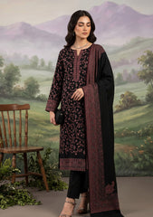 Winter - Riwaj - Pashmina Embroidered Suit - Jamawar Shawl - D#08 - Black