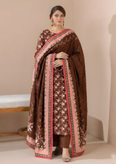 Winter - Riwaj - Velvet Suit - Printed Edit - D#38 - CH Brown