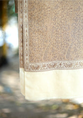 Pashmina Kaani Zari Shawl D - 24 - Off White