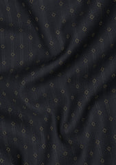 Scabal Super 150's 24 Carat Gold & Wool Fabric - Black
