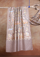 Pashmina Ari Work Jaaldar Scarf D#06 - Skin