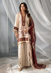 Winter - Meerak - Embroidered Linen 25 - Beige Rose