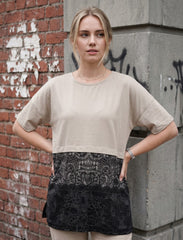 Pret - Moven - Round Neck T-Shirt - Skin & Black