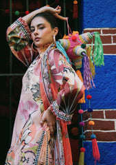 Lawn - Mushq - Hemline - La Dolce - Prints Vol-2 - HUN25#04A - PEACH POPPIES