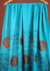 Pashmina Embroidered Shawl D - 141 - B Ferozi