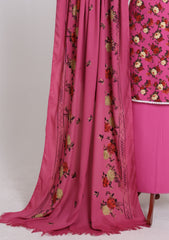 Winter - Riwaj - Printed Cotray Suit - Wool Shawl - D#14 - SH Pink