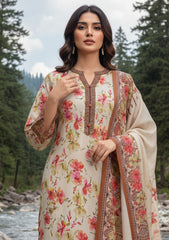 Winter - Riwaj - Printed Marina - 3 Pcs - Wool Shawl 25 - D#36