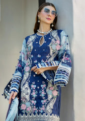 Lawn - Elaf Premium - Signature - Embroidered - ETS#6A - LONDON BLUES