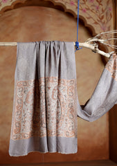 Pashmina Jamawar Shawl D#128 - L Grey