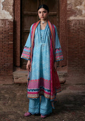 Lawn - Kahf Premium - Aangan Chiffon Prints 26 - KPS#07B - SHABNAM