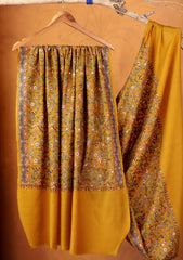 Pashmina Embroidered Jaaldar Shawl D#01 - Mustard