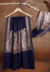 Pashmina Ari Work Jaaldar Scarf D#01 - N Blue