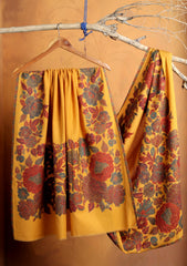 Pashmina Jamawar Shawl D#153 - Mustard