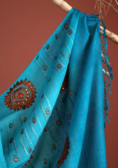 Pashmina Embroidered Shawl D - 141 - B Ferozi