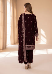Winter - Riwaj - Fancy Embroidered Velvet Suit - D#651 - D Purple