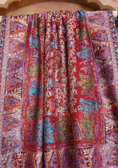 Pashmina Jamawar Ari Work Scarf D#01 - Maroon