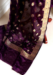 Formals - Fancy Closet - 2 pcs Suit - Satin Silk Jamawar D#10 Purple