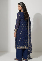 Formals - Riwaj - Fancy Bamber Chiffon - 2 Pcs Suit - CBD#04 - Navy Blue