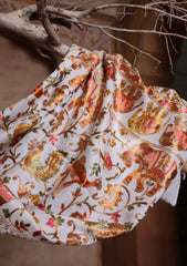 Pashmina Ari Work Jaaldar Scarf D#01 - Off White