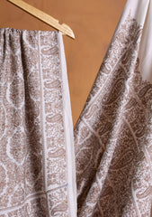 Pashmina Embroidered Jaaldar Shawl D#18 - Off White