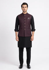 Luiciano Blend Super 130's Plain Wool Fabric - Burgndi