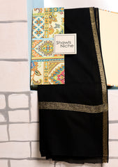 Jacquard Lawn Summer Shawl D#13 - Black