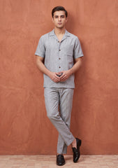 Italy Albini Egina Linen Fabric - S Grey