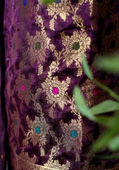 Formals - Fancy Closet - 2 pcs Suit - Satin Silk Jamawar D#10 Purple