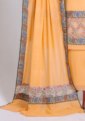 Winter - Riwaj - Pashmina Jamawar Suit - Patch Work - D#26 - Peach