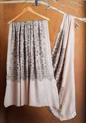 Pashmina Ari Work Jaaldar Shawl D#39 - L Skin
