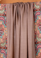 Pashmina Embroidered Border Shawl D#03 - L Brown
