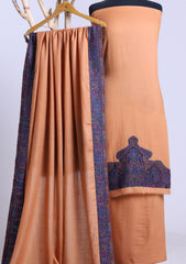 Winter - Riwaj - Pashmina Jamawar Suit - Patch Work - D#16 - L Rust