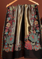 Pashmina Zari Jamawar Shawl D - 60 - Black