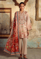 Winter - Sahar - Elara - Fall Printed - 3 Pcs - AW1-25-08 - Serene Coral