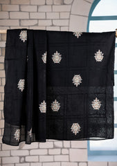 Embroidered Lawn Summer Shawl D#30 - Black