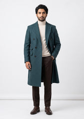 Tweed Rahat Small Check Wool Fabric - Green