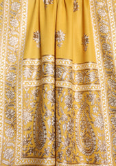 Pashmina Ari Work Jaaldar Scarf D#08 - Mustard