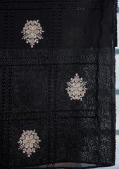 Embroidered Lawn Summer Shawl D#30 - Black