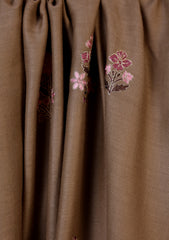 Pashmina Ari Work Shawl D#07 - Brown 1