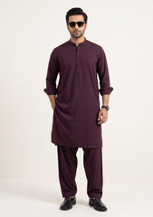 Elite Men Romanzo Denizli Stripe Luxury Cotton Fabric - Burgandi
