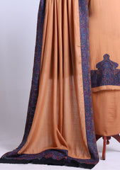 Winter - Riwaj - Pashmina Jamawar Suit - Patch Work - D#16 - L Rust