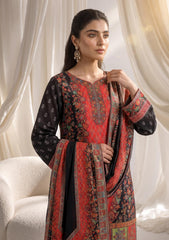 Winter - Fancy Silk Zari Jamawar - 3 Pcs Suit - D#18 - Black