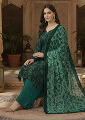 Winter - Riwaj - Printed Velvet Suit - Palachi Dupatta - D#08 - Green