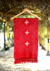 Pashmina Wool Needle Work Shawl D - 10 - Maroon