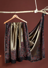 Pashmina Zari Jamawar Shawl D - 65 - Black