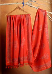 Pashmina Needle Work Shawl D#15 - Orange