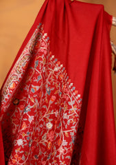 Pashmina Embroidered Jaaldar Shawl D#01 - Red